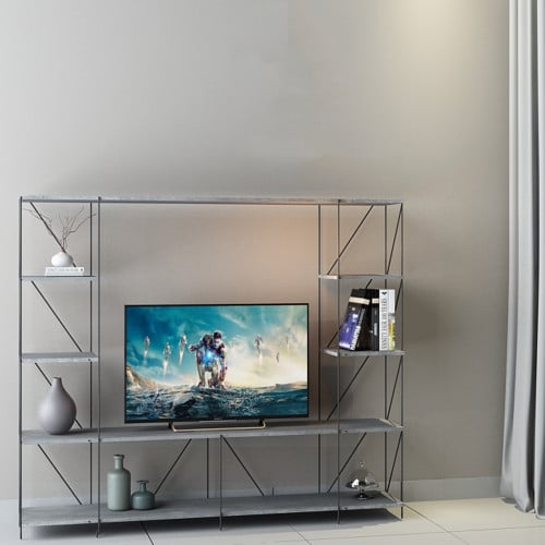 طاولة تلفاز ستايل مودرن رمادي