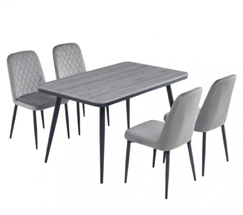 طقم طاولة طعام 4 كراسي رمادي