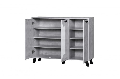 جزامة خزانه احذيه رمادي وابيض 3 ابواب ماليزي