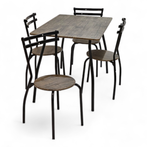 طاولة طقم سفرة طعام بني خشبي 4 كراسي