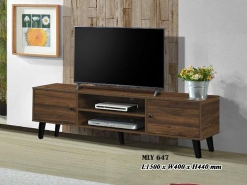 طاولة تلفاز بني غامق ماليزي تناسب الى 55 بوصه