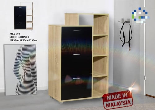 دولاب احذية اسود خشبي