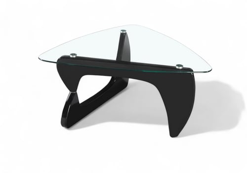 طاوله وسط سطح زجاج بلونين ابيض و اسود