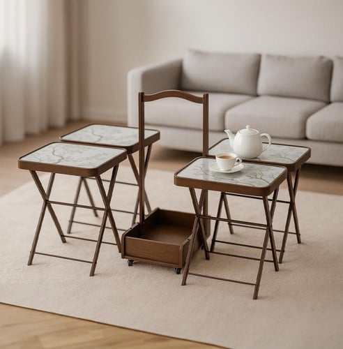 طقم عربيه مع طاولات تقديم