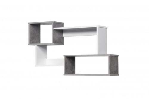 رف جدار ابيض ورصاصي