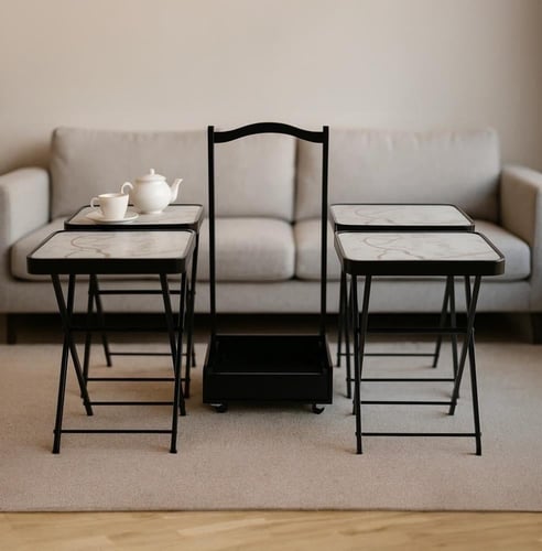 طقم عربيه مع طاولات تقديم