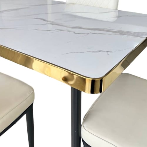 طاوله طعام 4 كراسي لون ابيض