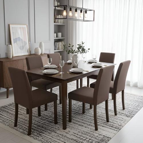 طقم طاوله طعام ماليزي ٦ كراسي بني