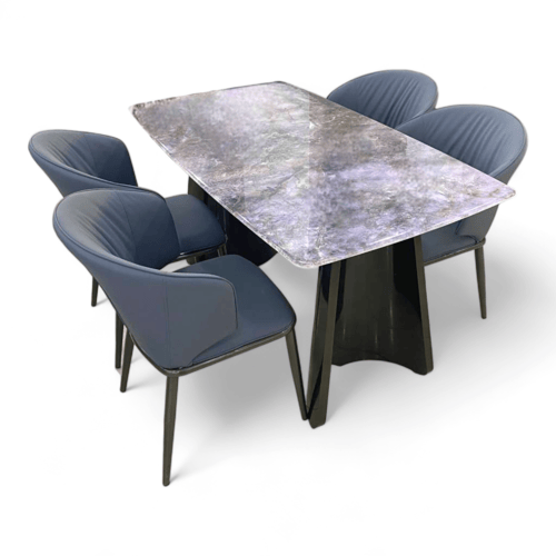 طاولة طعام سطح خشب بديل رخام