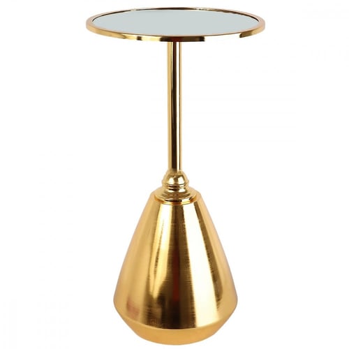 طاوله مفرده جانبية لون ذهبي سطح مرايا