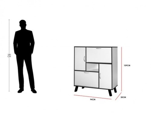 دولاب احذيه 4 ابواب ابيض ماليزي450