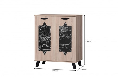 خزانه احذيه درفتين خشبي واسود ماليزي