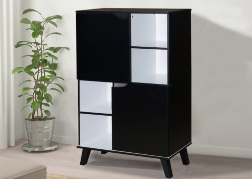 خزانه جزامه احذية درفتين اسود وابيض