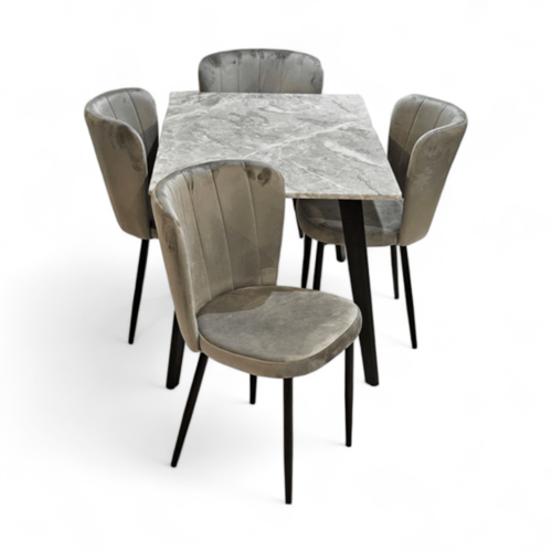 سفرة طعام 4 كراسي الوان متعدده سطح رخام