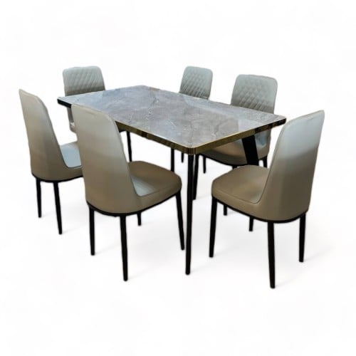 طقم طاوله طعام 6 كراسي لون رمادي