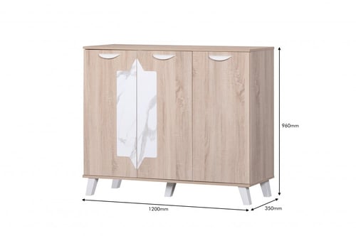 جزامة خزانه احذيه خشبي وابيض 3 ابواب ماليزي