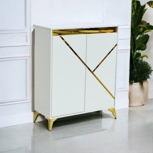 دولاب أحذية ابيض 2 أبواب