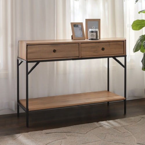 طاوله مدخل خشبي بني