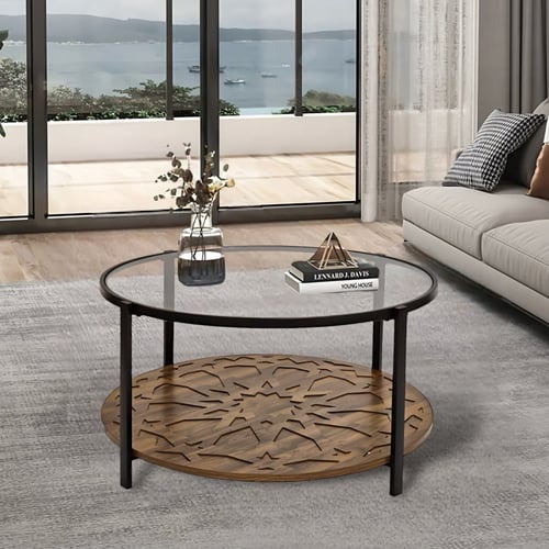 طاوله وسط سطح زجاج