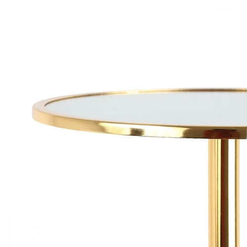 طاوله مفرده جانبية لون ذهبي سطح مرايا