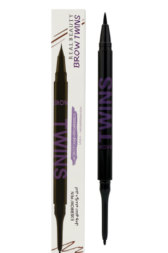 قلم حواجب شعره شعره بجهتين من ريل بيوتي-دارك براون