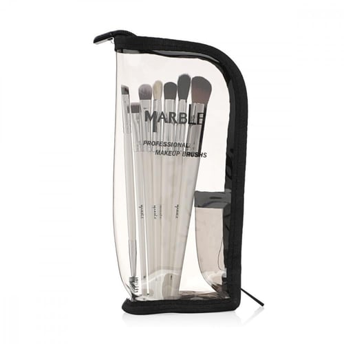 مجموعة من 7 فرش مكياج مع محفظة خاصة من ماربل