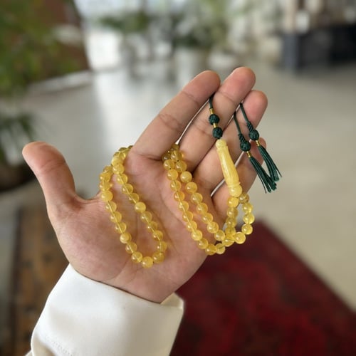 سبحة كهرمان طبيعي اصلي