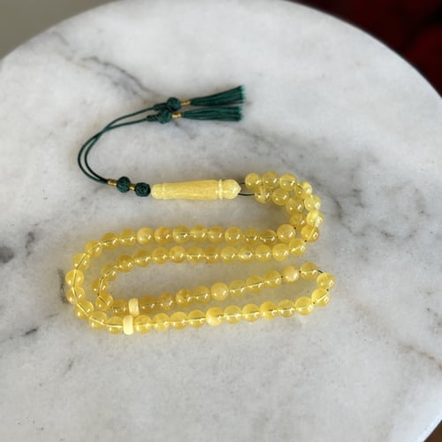 سبحة كهرمان طبيعي اصلي