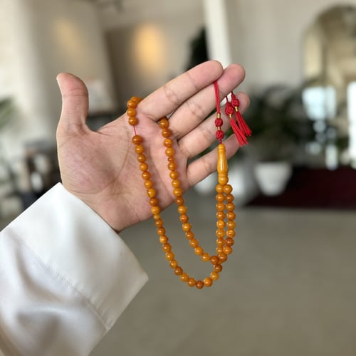 سبحة كهرمان طبيعي حر