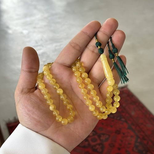 سبحة كهرمان طبيعي اصلي