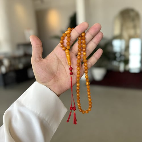 سبحة كهرمان طبيعي حر