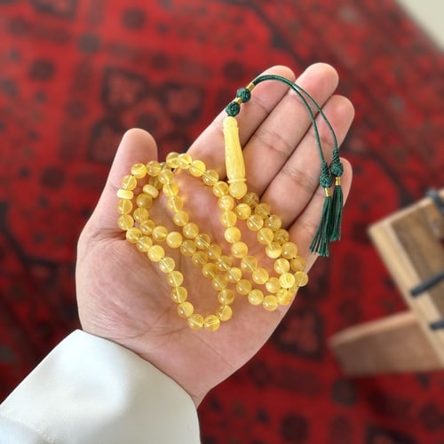 سبحة كهرمان طبيعي اصلي