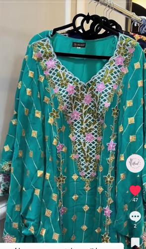 ثوب كندوره شيفون تطريز كاملL