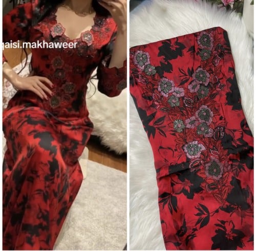 قماش مخور حرير ايطالي اصلي ثري دي فصوص رقم 6