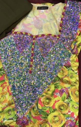 مخور جاهز حرير ملكي مع شيله مقاس XL