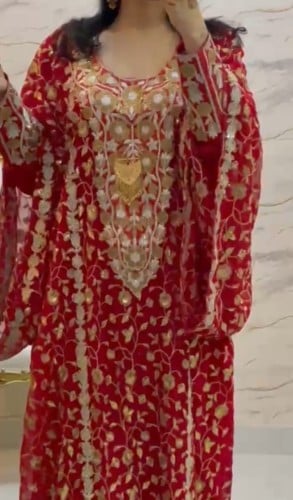 ثوب كندوره اماراتي تطريز كامل مقاس L