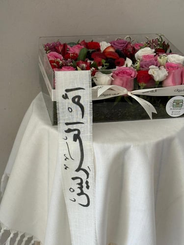 كيكه جاناش مع تنسيق بوكس اكريلك