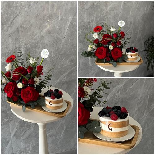 باقه الحب مع كيكه