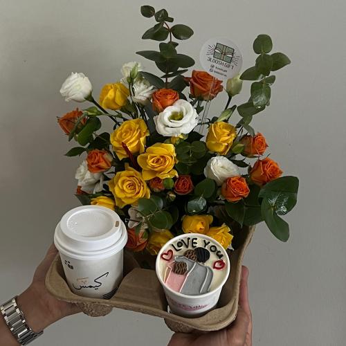 تنسيق كوب قهوة مع كيكه