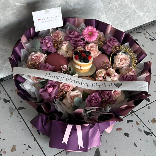 باقة ورد الهبه مع كيكه / Bouquet with cake