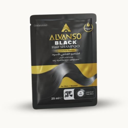 شامبو صبغة للشعر الاسود من ألفانسو - أكياس استخدام...