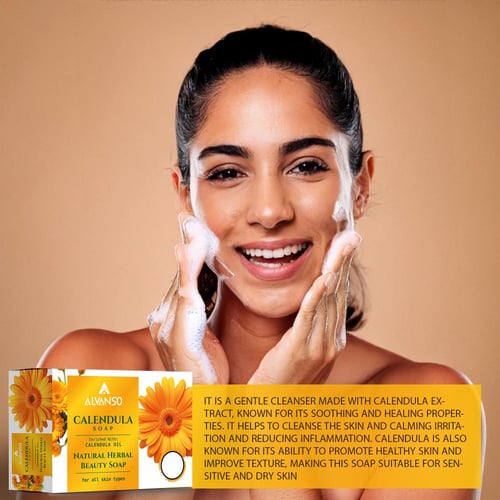 صابون آذريون من ألفانسو ALVANSO CALENDULA OIL SOAP...