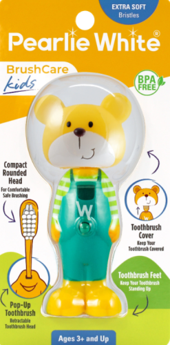 Pearlie White Kids Pop-up Toothbrush Bear فرشاة أس...