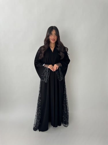 عباية شيفون فضي