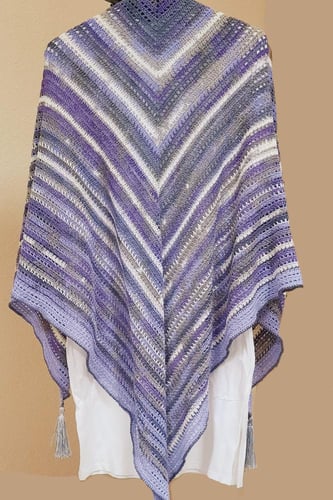 شال مموج(بنفسجي,ابيض,رمادي)