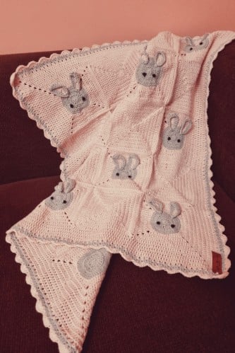 بطانية أطفال وردي و رمادي