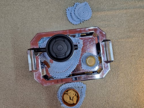 طقم قاعدة اكواب (كوستر) ازرق