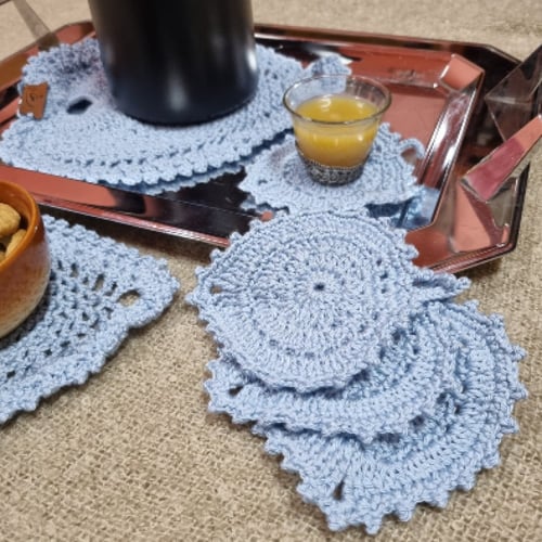 طقم قاعدة اكواب (كوستر) ازرق