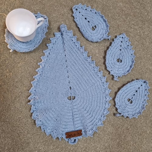 طقم قاعدة اكواب (كوستر )ازرق