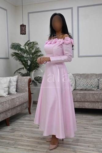 فستان ميدي اوف شولدر ورود